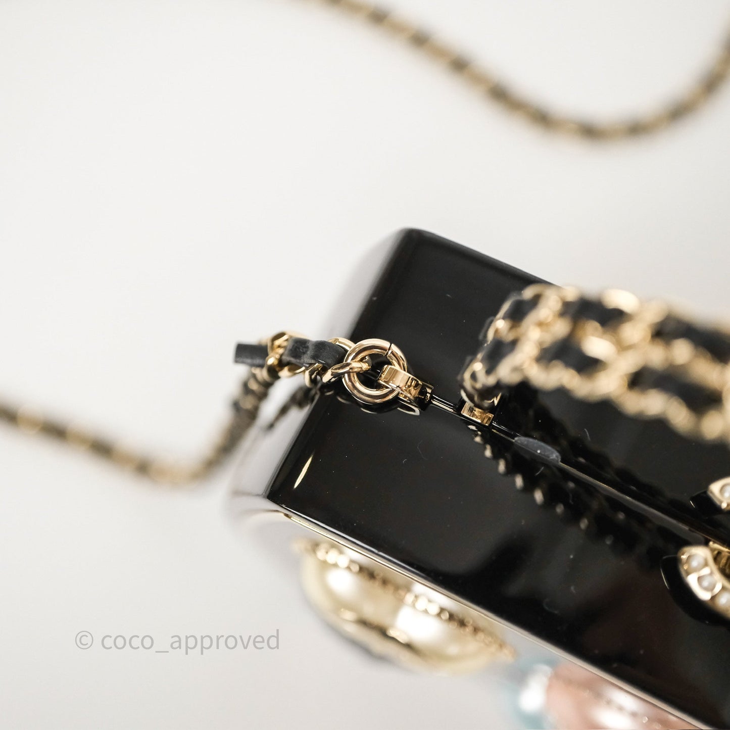 Chanel Makeup Palette Minaudiere Black Plexi Strass Gold Hardware