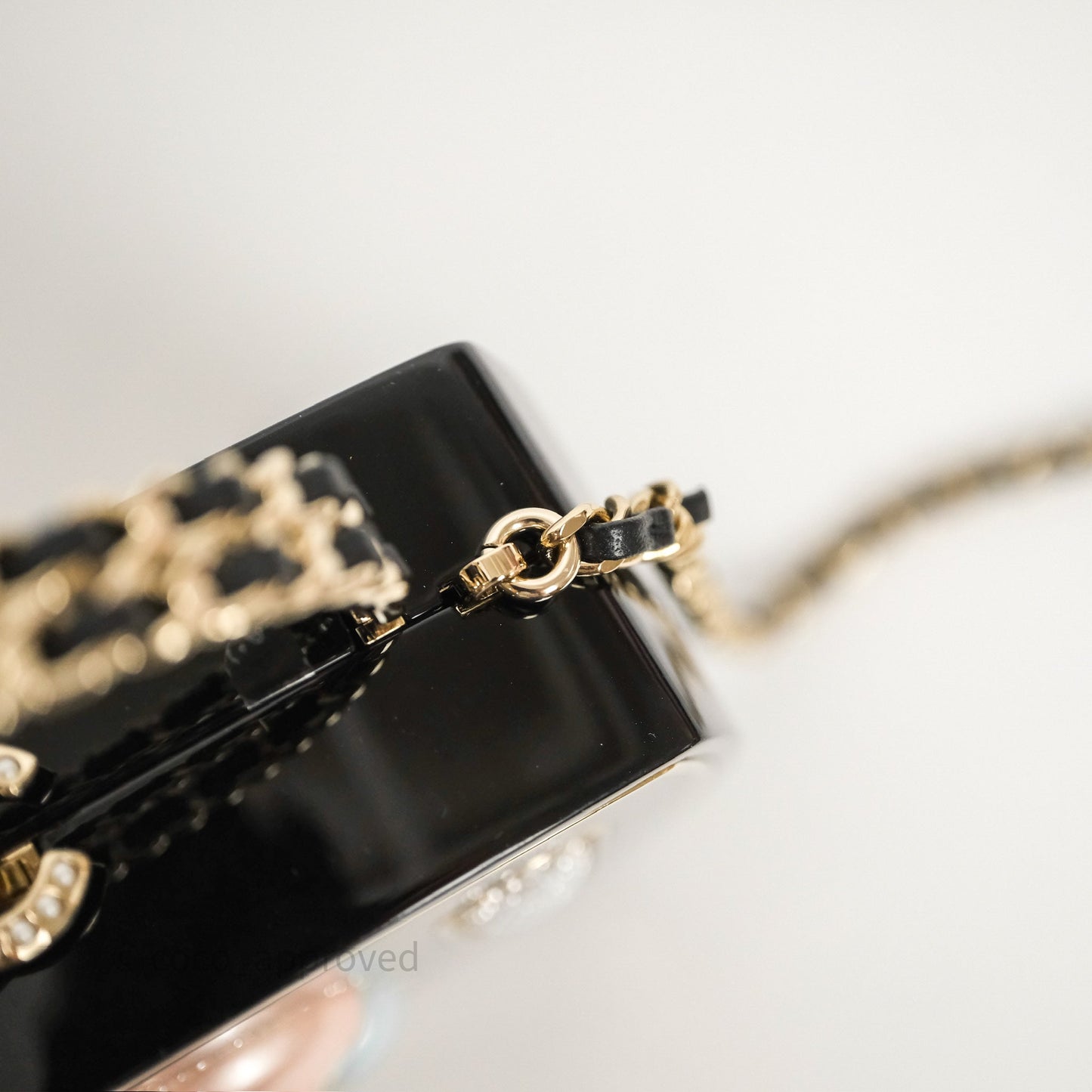 Chanel Makeup Palette Minaudiere Black Plexi Strass Gold Hardware