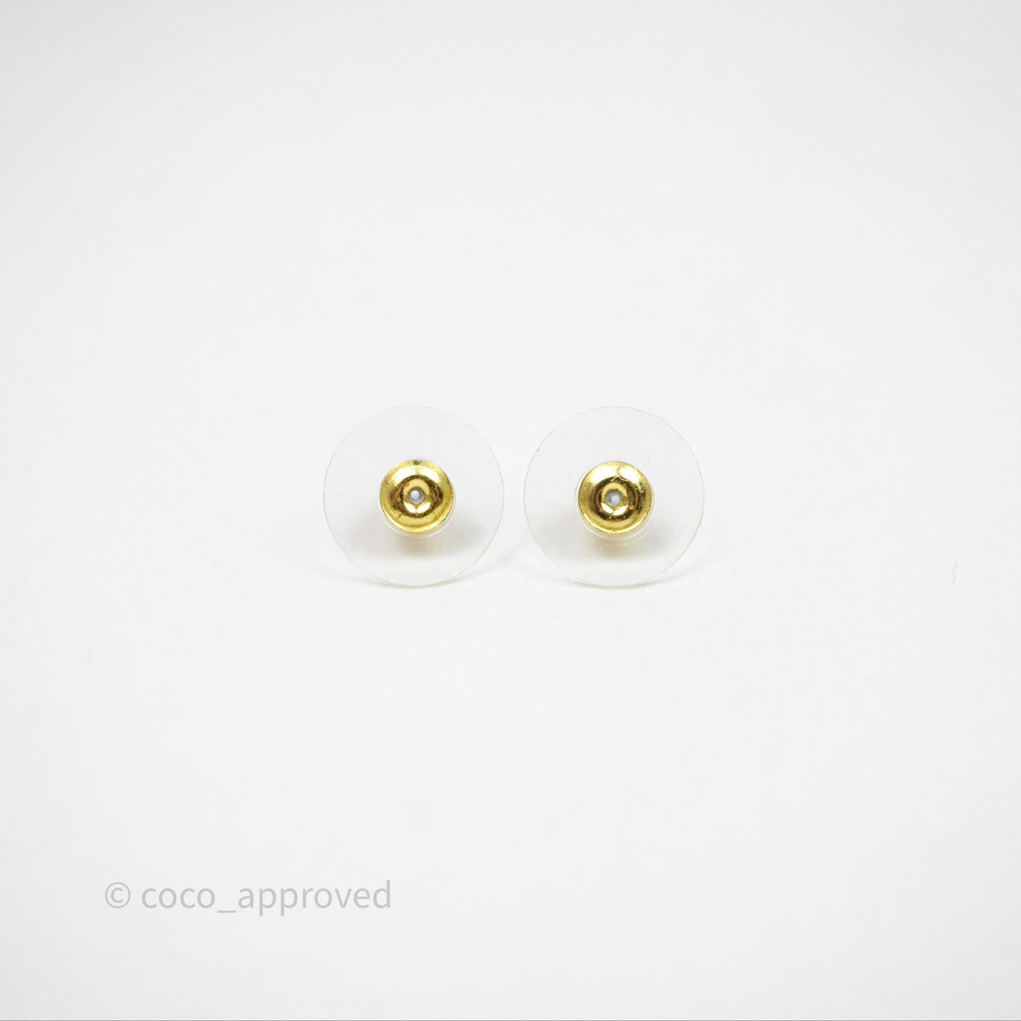 Chanel Square Crystal CC Earrings Gold Tone 25P