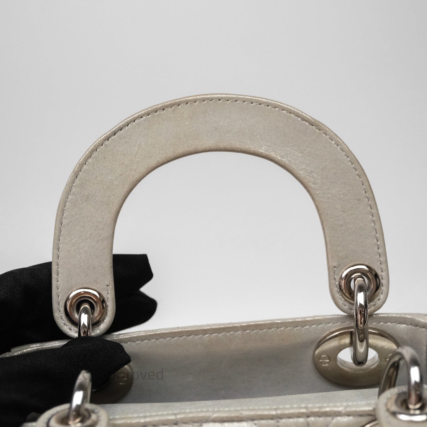 Christian Dior Mini Lady Dior Metallic Silver Nubuck Silver Hardware