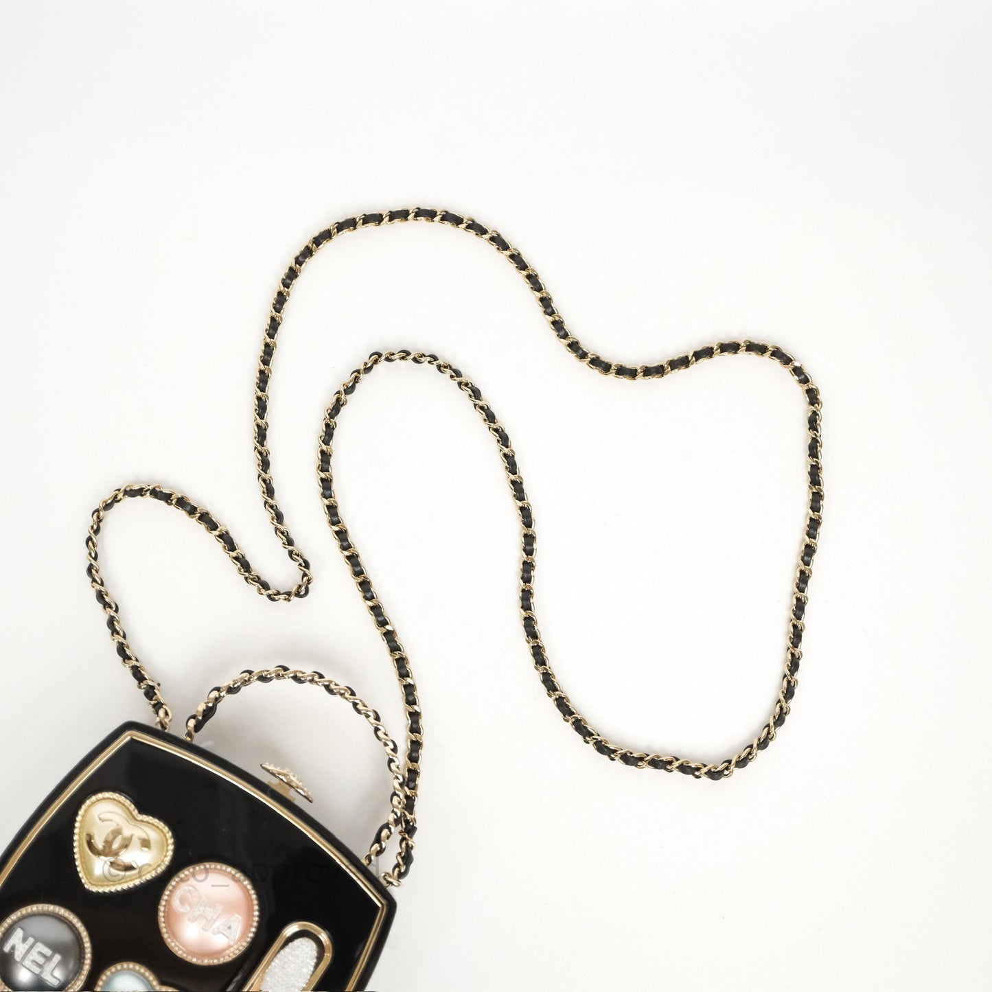 Chanel Makeup Palette Minaudiere Black Plexi Strass Gold Hardware