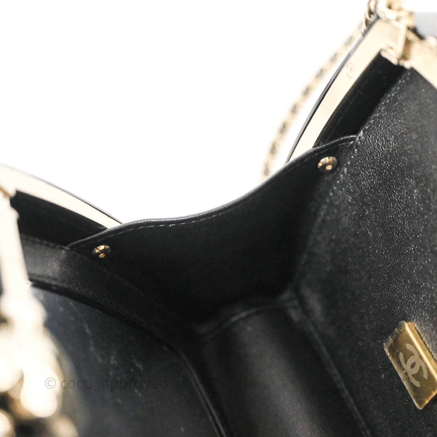 Chanel Makeup Palette Minaudiere Black Plexi Strass Gold Hardware
