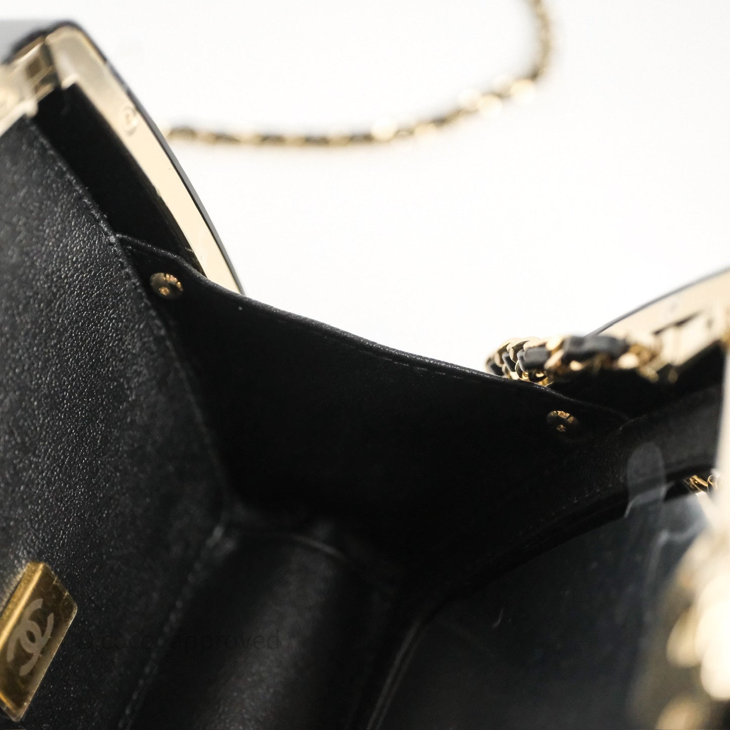 Chanel Makeup Palette Minaudiere Black Plexi Strass Gold Hardware