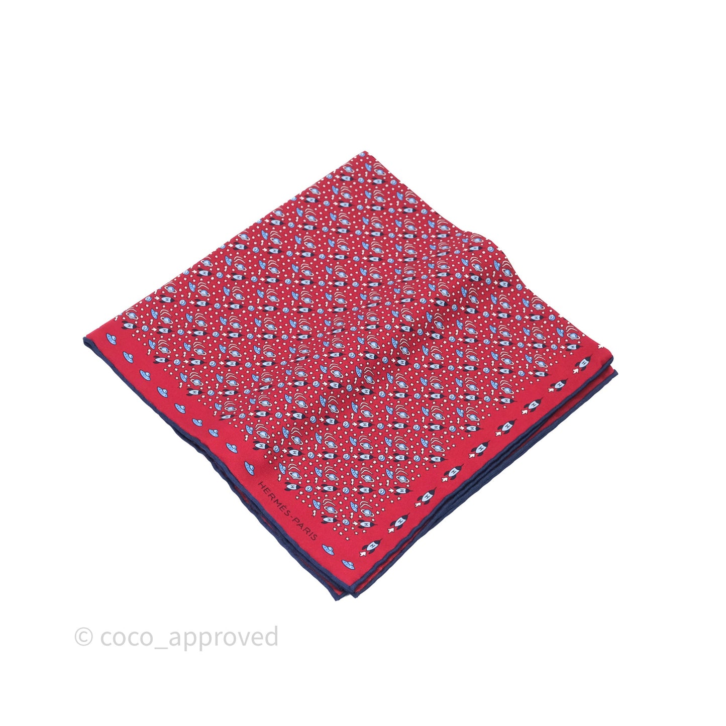 Hermes Rocket Red Silk Scarf 45