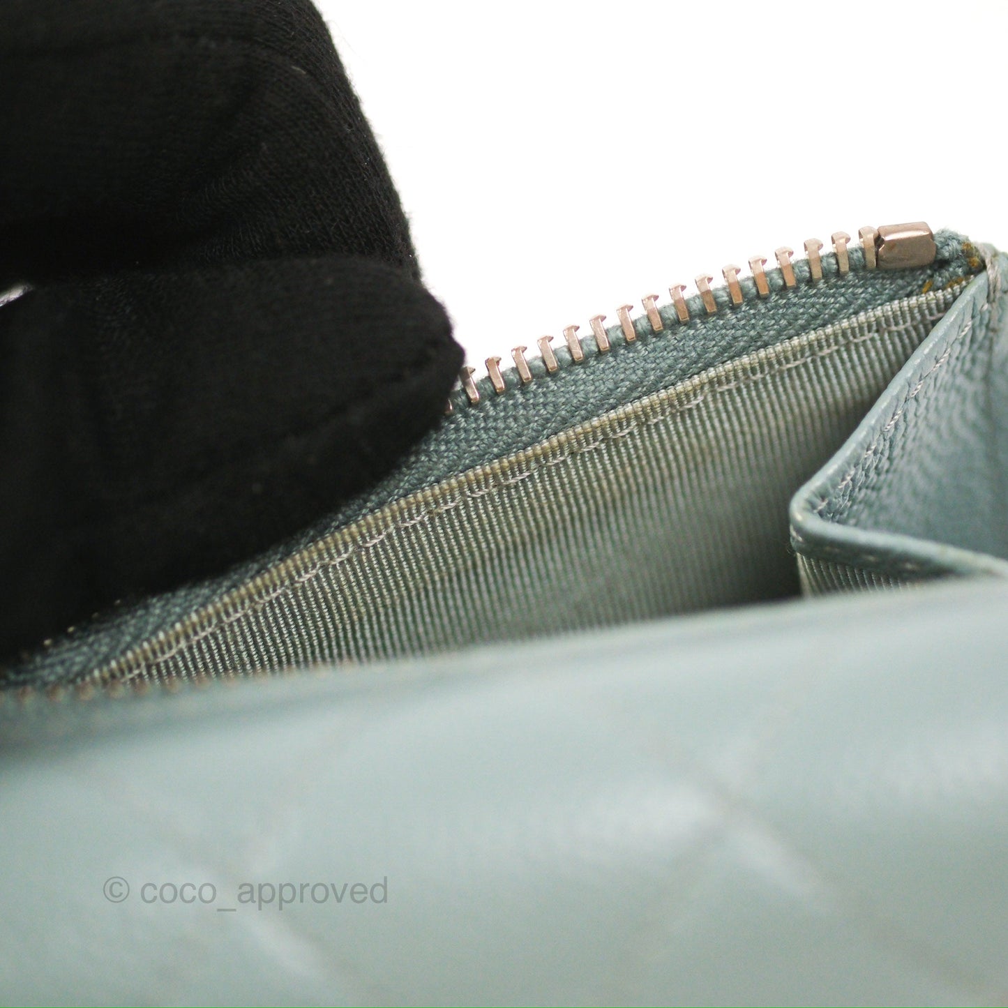 Chanel Classic Short Flap Wallet Tiffany Green Caviar Silver Hardware