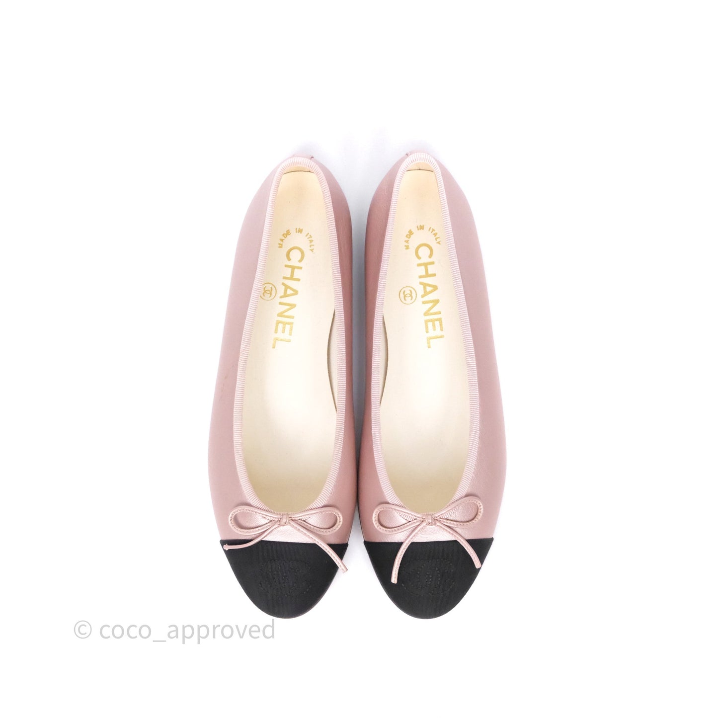 Chanel Ballerina Flats Lilac Pink/ Black Size 36