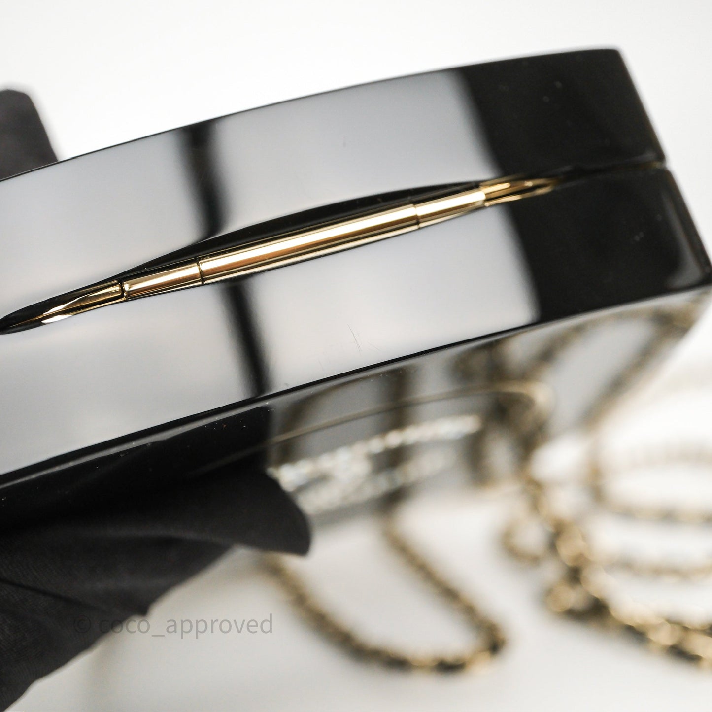 Chanel Makeup Palette Minaudiere Black Plexi Strass Gold Hardware