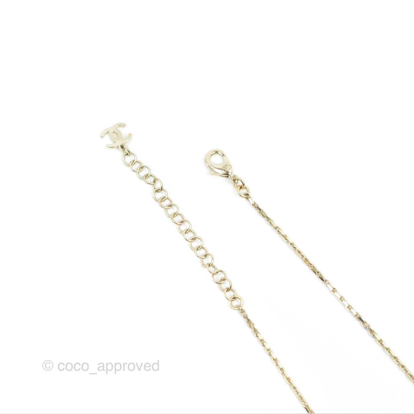Chanel Crystal CHANEL Logo Necklace Gold Tone 22S