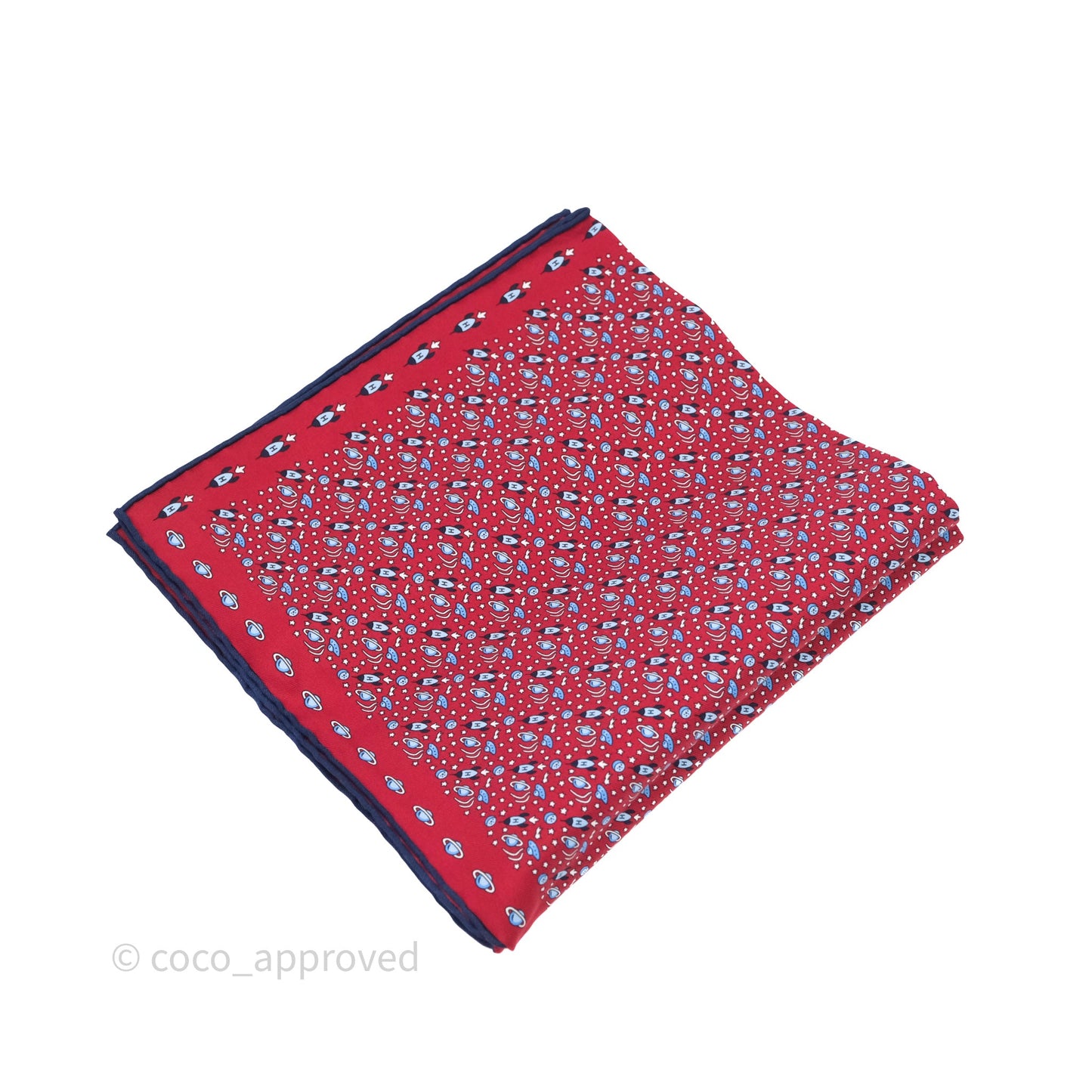 Hermes Rocket Red Silk Scarf 45