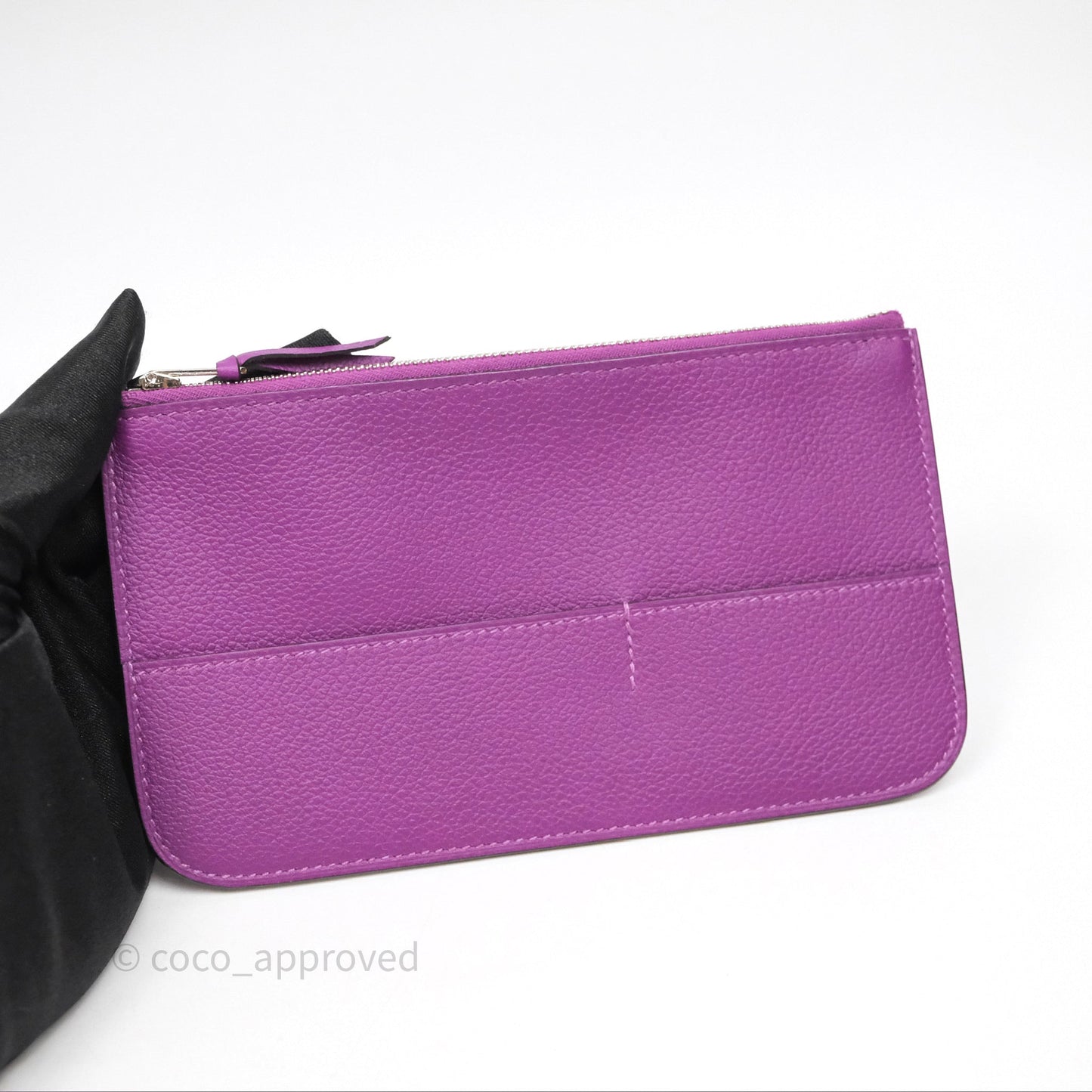 Hermes Dogon Duo Compact Wallet Anemone P9 Evercolor Palladium Hardware