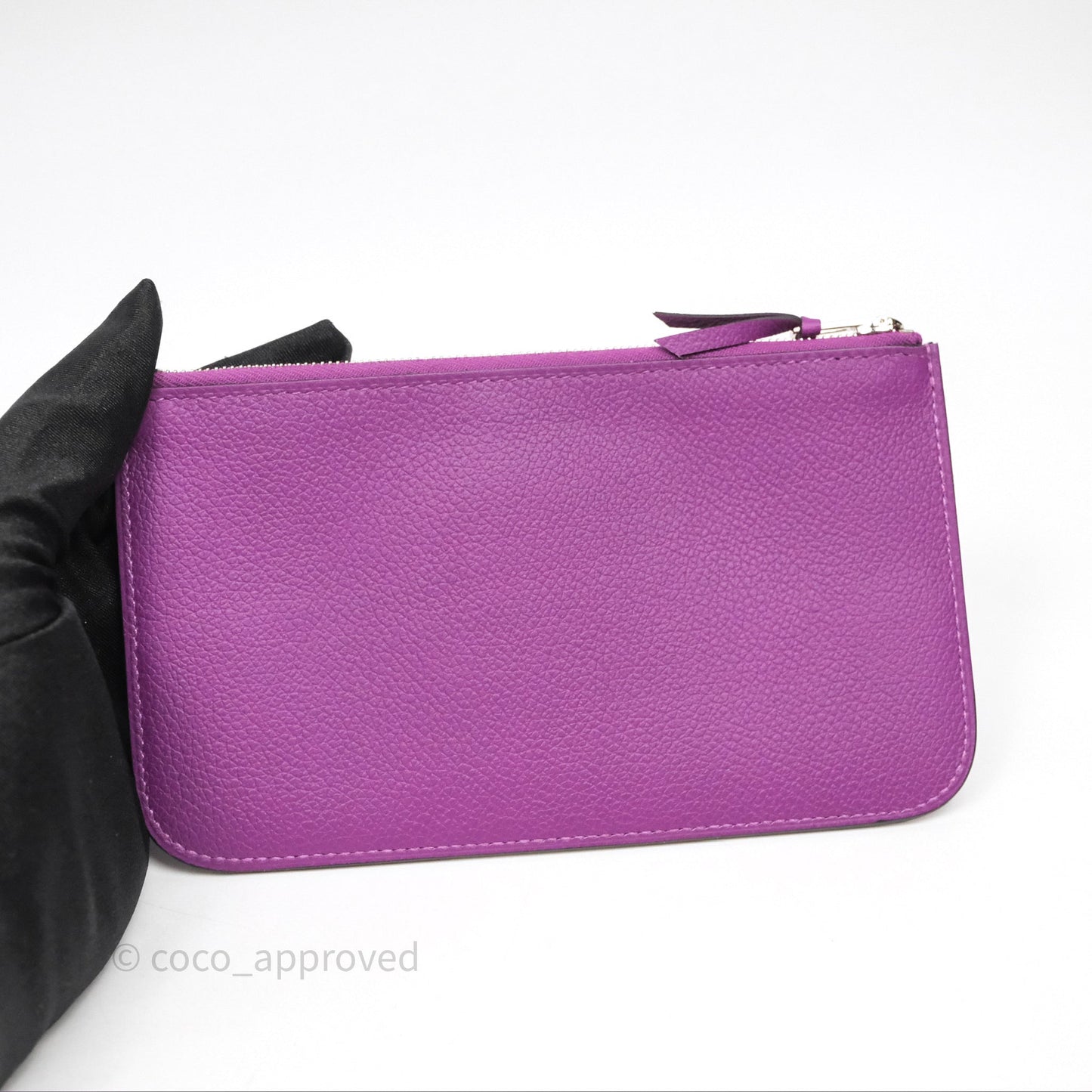 Hermes Dogon Duo Compact Wallet Anemone P9 Evercolor Palladium Hardware