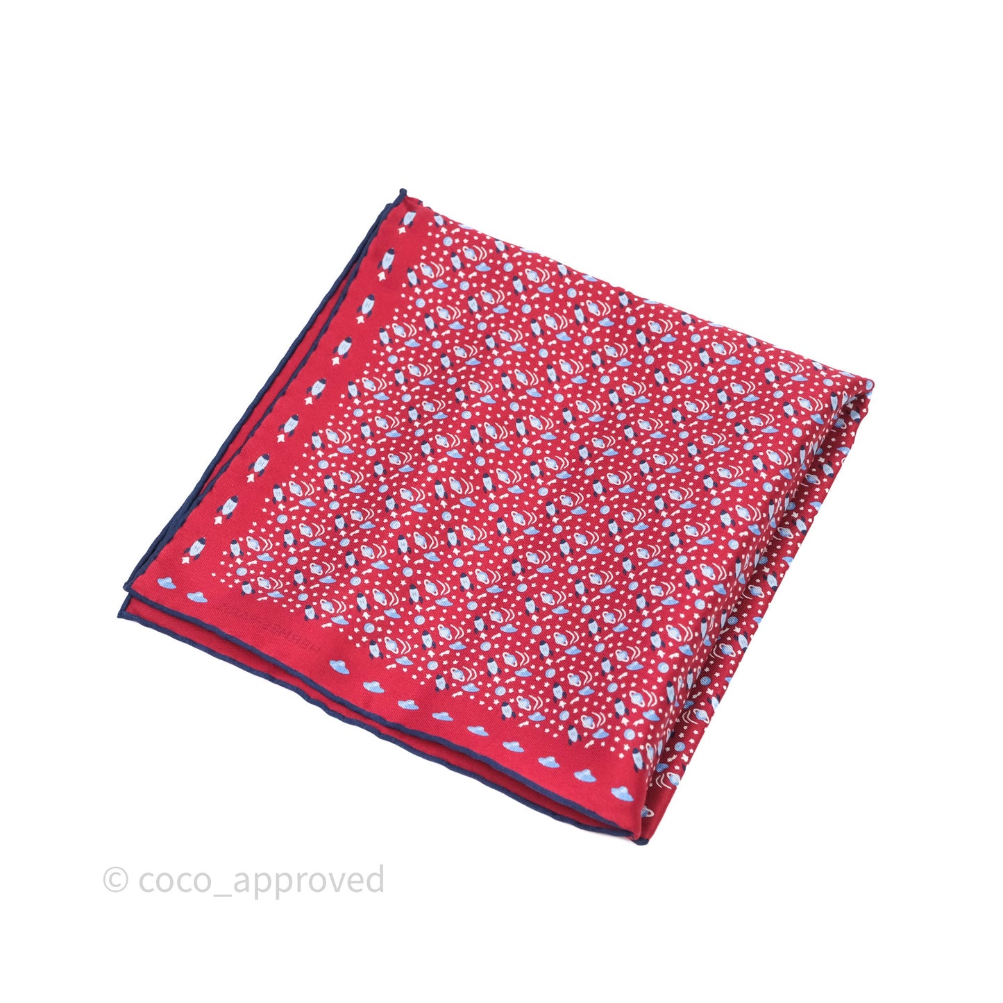 Hermes Rocket Red Silk Scarf 45
