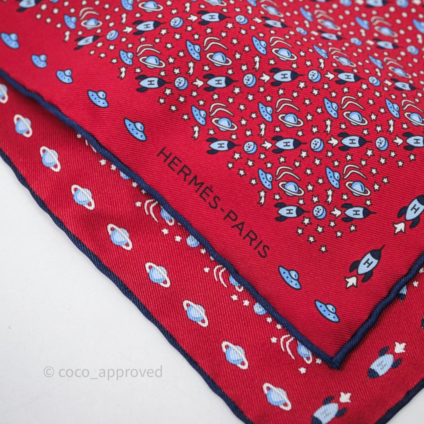 Hermes Rocket Red Silk Scarf 45