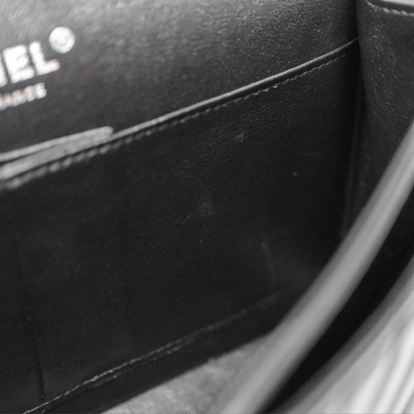 Chanel Small Flap Chevron Black lambskin Silver Hardware