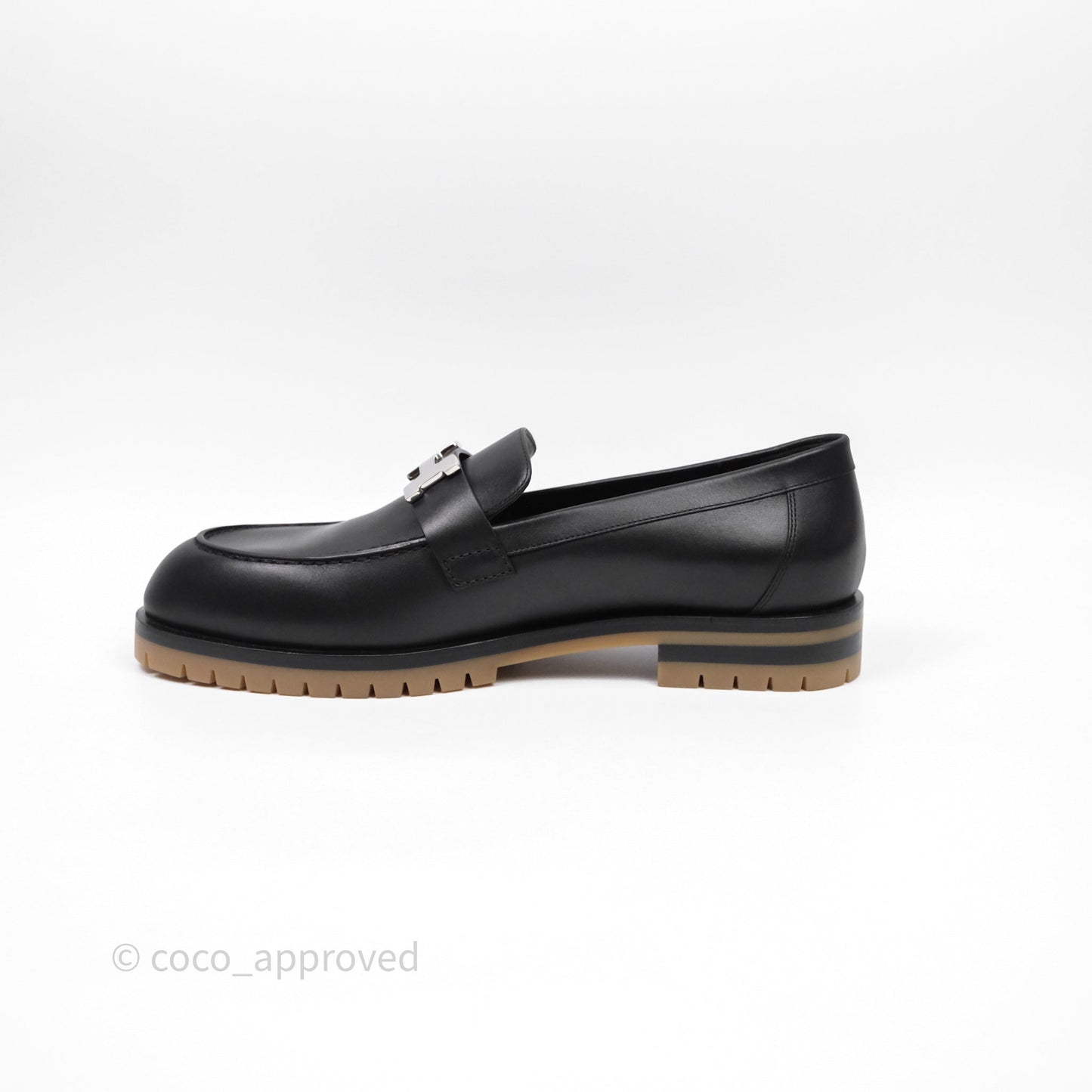 Hermès Faubourg Loafer Palladium H Buckle Size 40