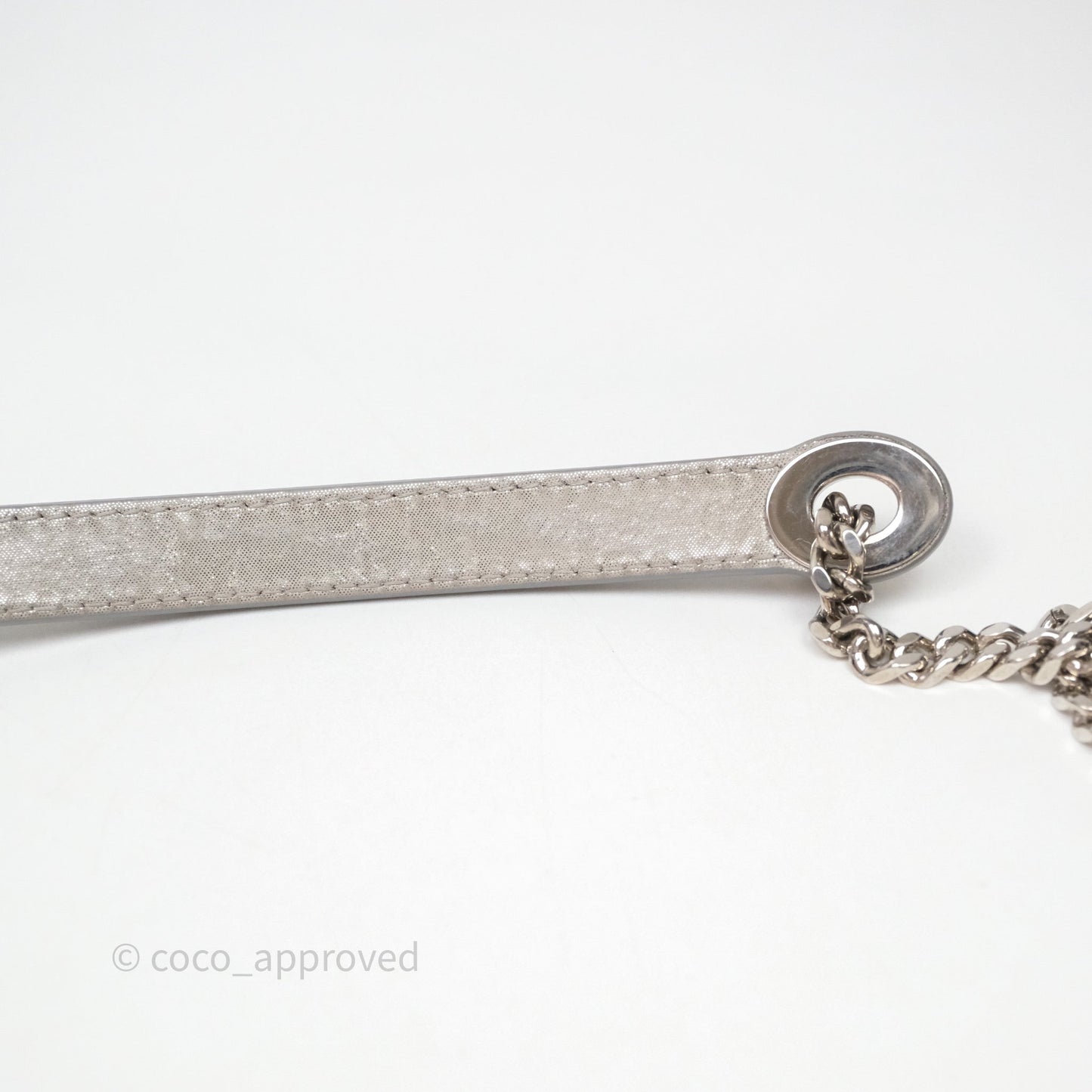 Christian Dior Mini Lady Dior Metallic Silver Nubuck Silver Hardware