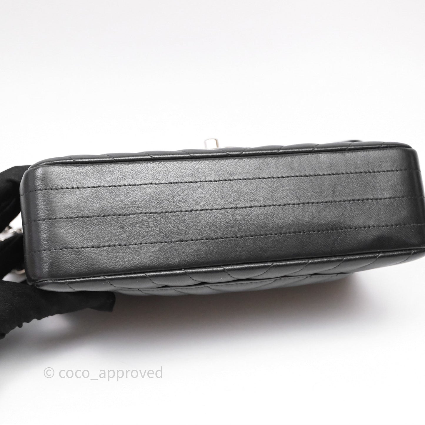 Chanel Small Flap Chevron Black lambskin Silver Hardware