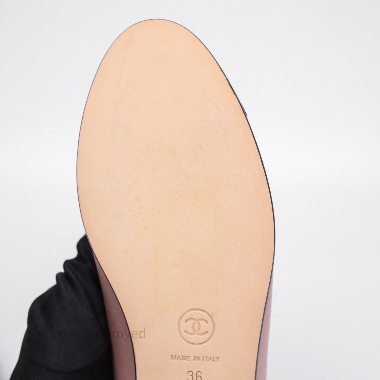 Chanel Ballerina Flats Lilac Pink/ Black Size 36