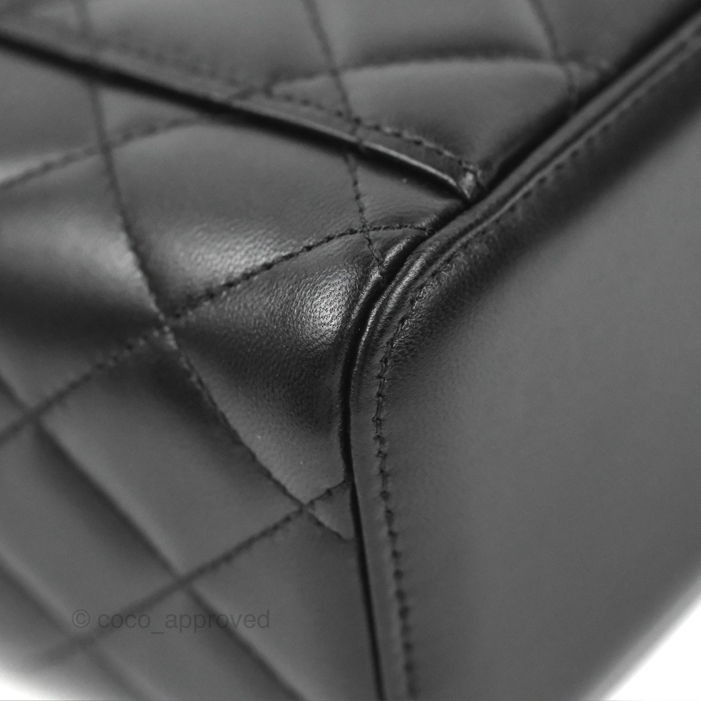 Chanel Vanity Rectangular Top Handle Black Lambskin Gold Hardware