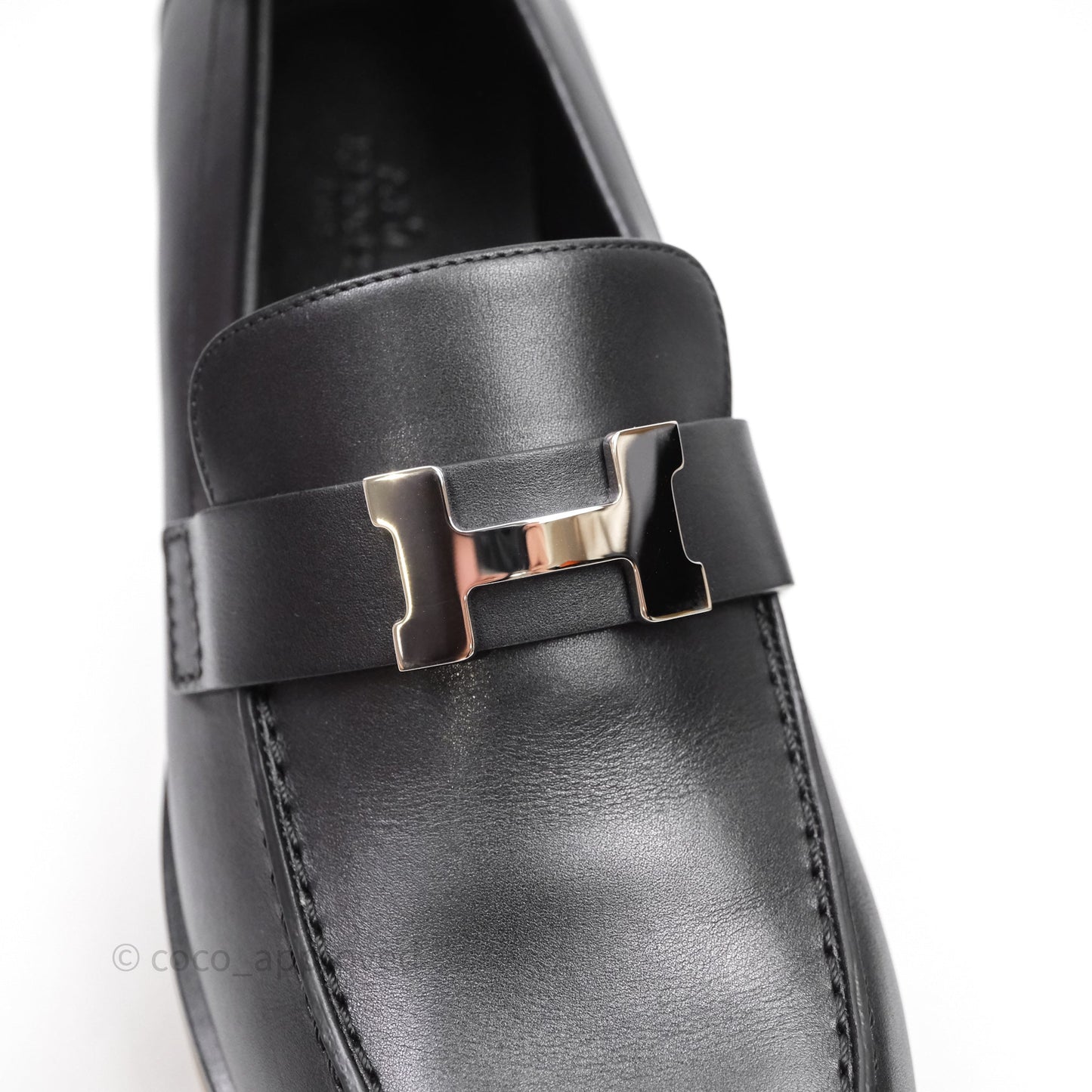 Hermès Faubourg Loafer Palladium H Buckle Size 40