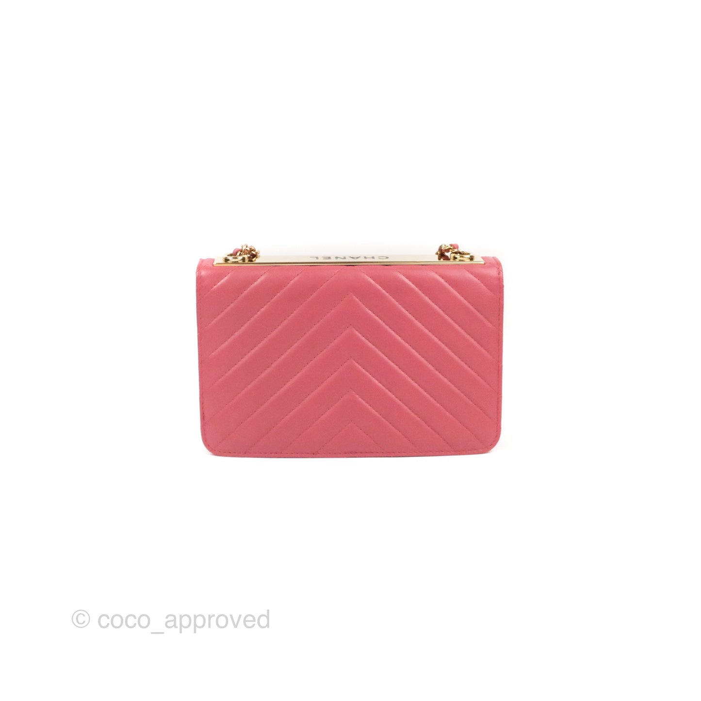 Chanel Trendy CC WOC Chevron Pink Lambskin Gold Hardware