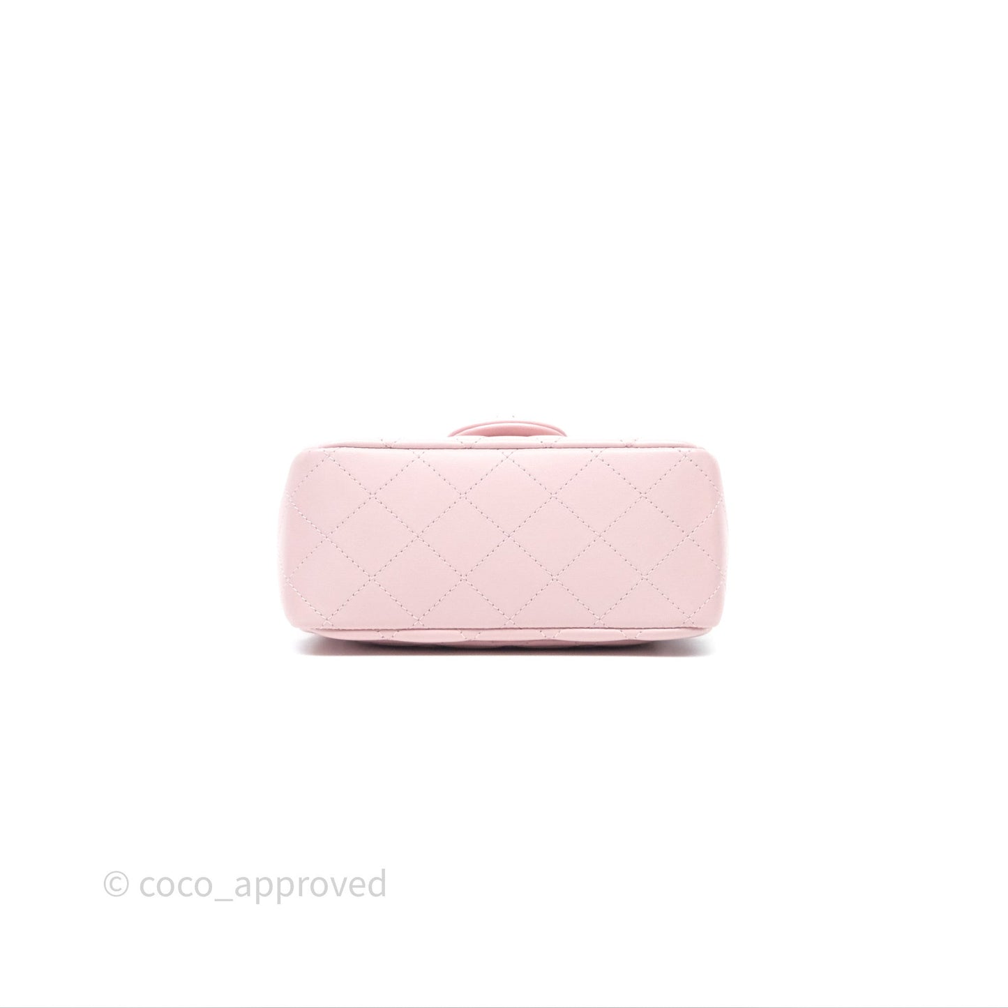 Chanel Pearl Crush Mini Square Quilted Dusty Pink Lambskin Aged Gold Hardware