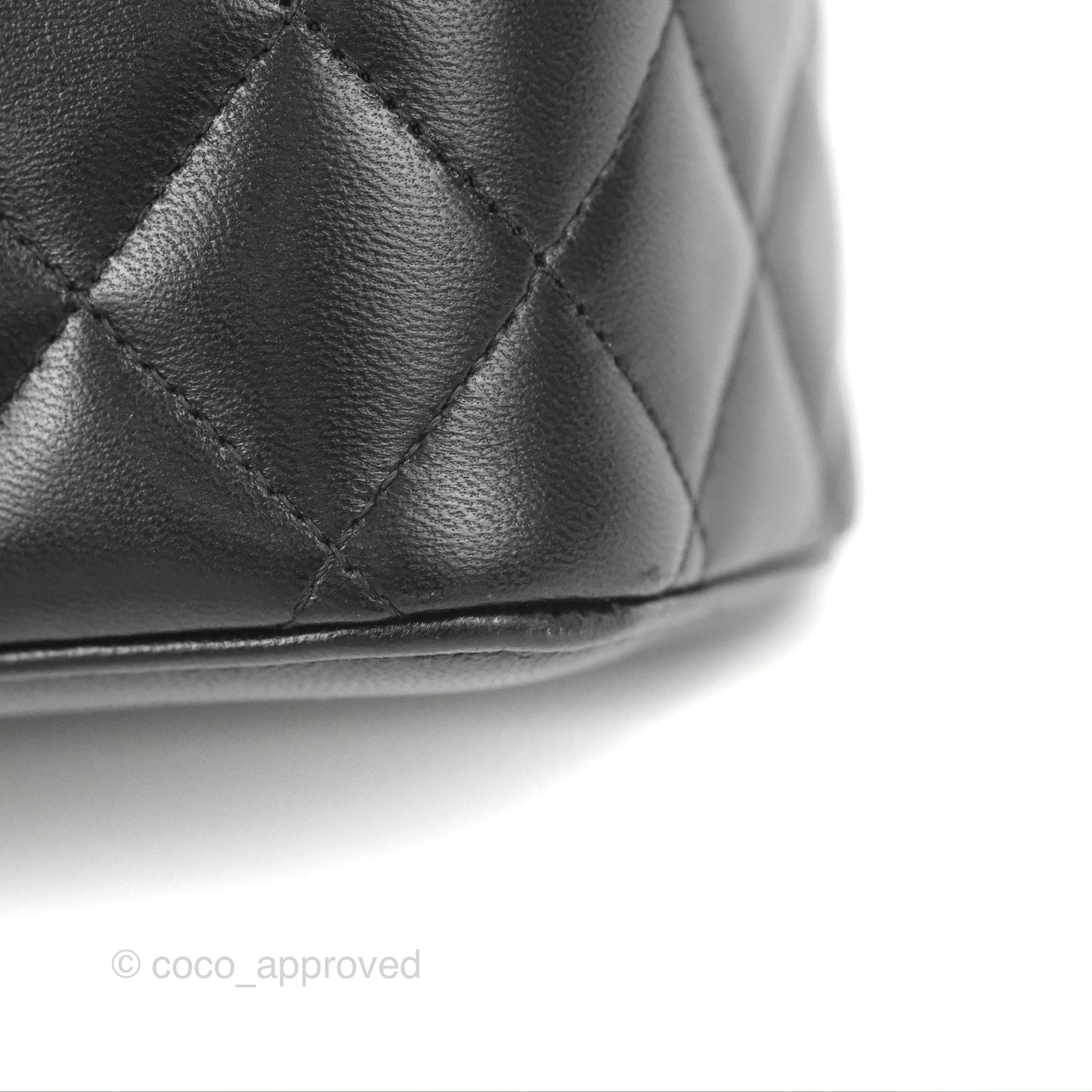 Chanel Vanity Rectangular Top Handle Black Lambskin Gold Hardware
