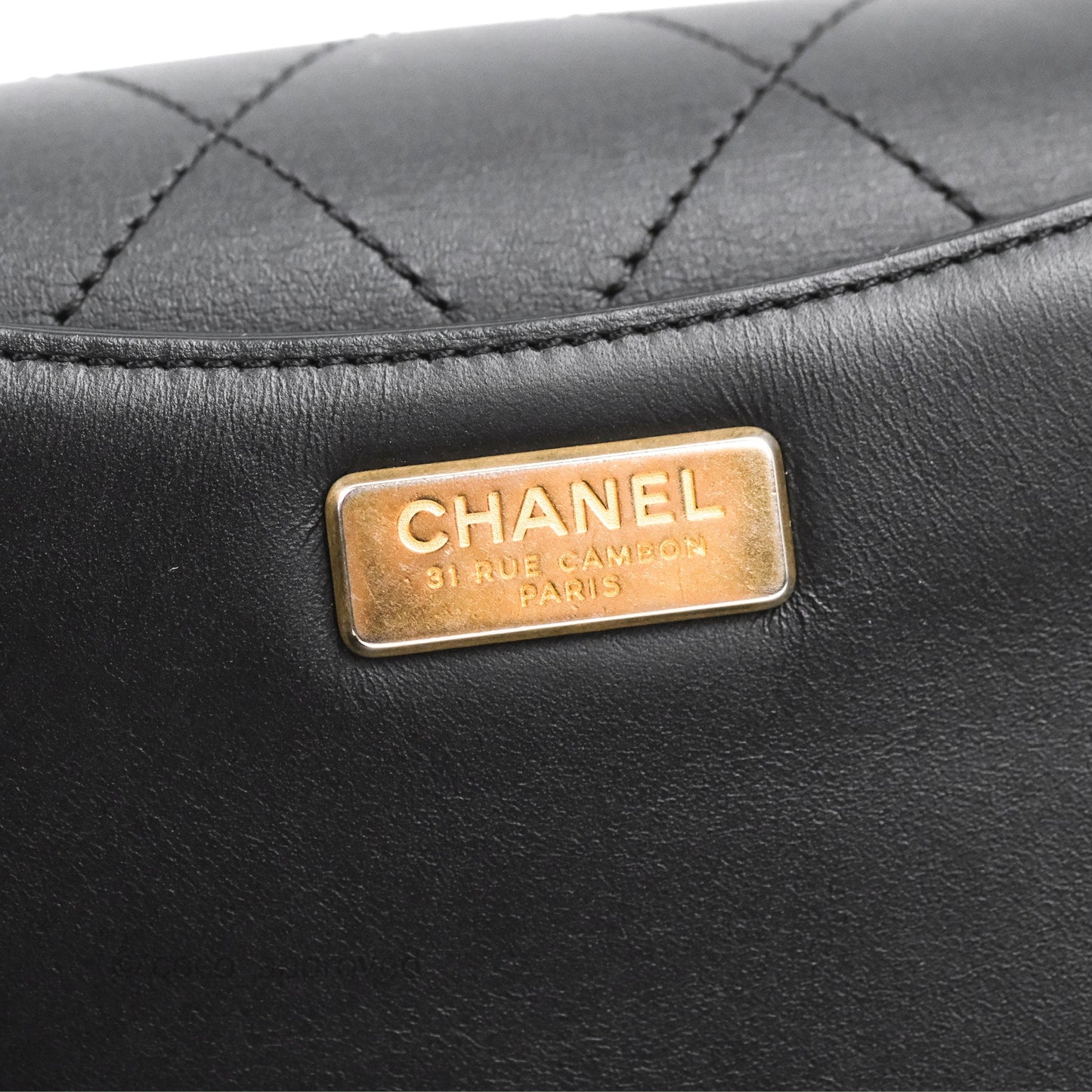 Chanel Chain Handle Flap Bag Black Calfskin Aged Gold Hardware