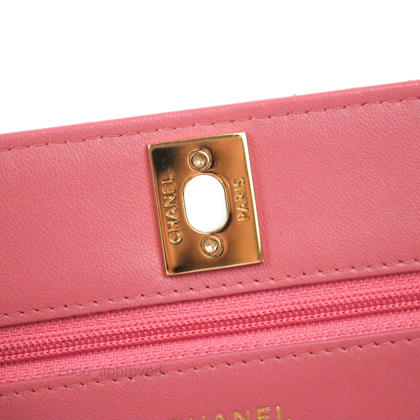 Chanel Trendy CC WOC Chevron Pink Lambskin Gold Hardware