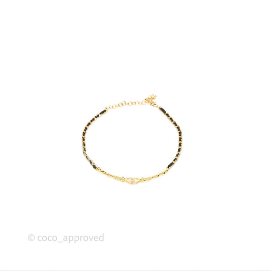 Chanel CC Crystals Woven Choker Gold Tone 23A