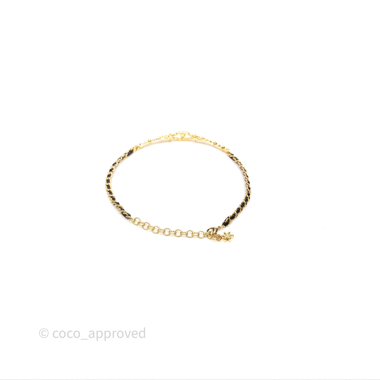 Chanel CC Crystals Woven Choker Gold Tone 23A