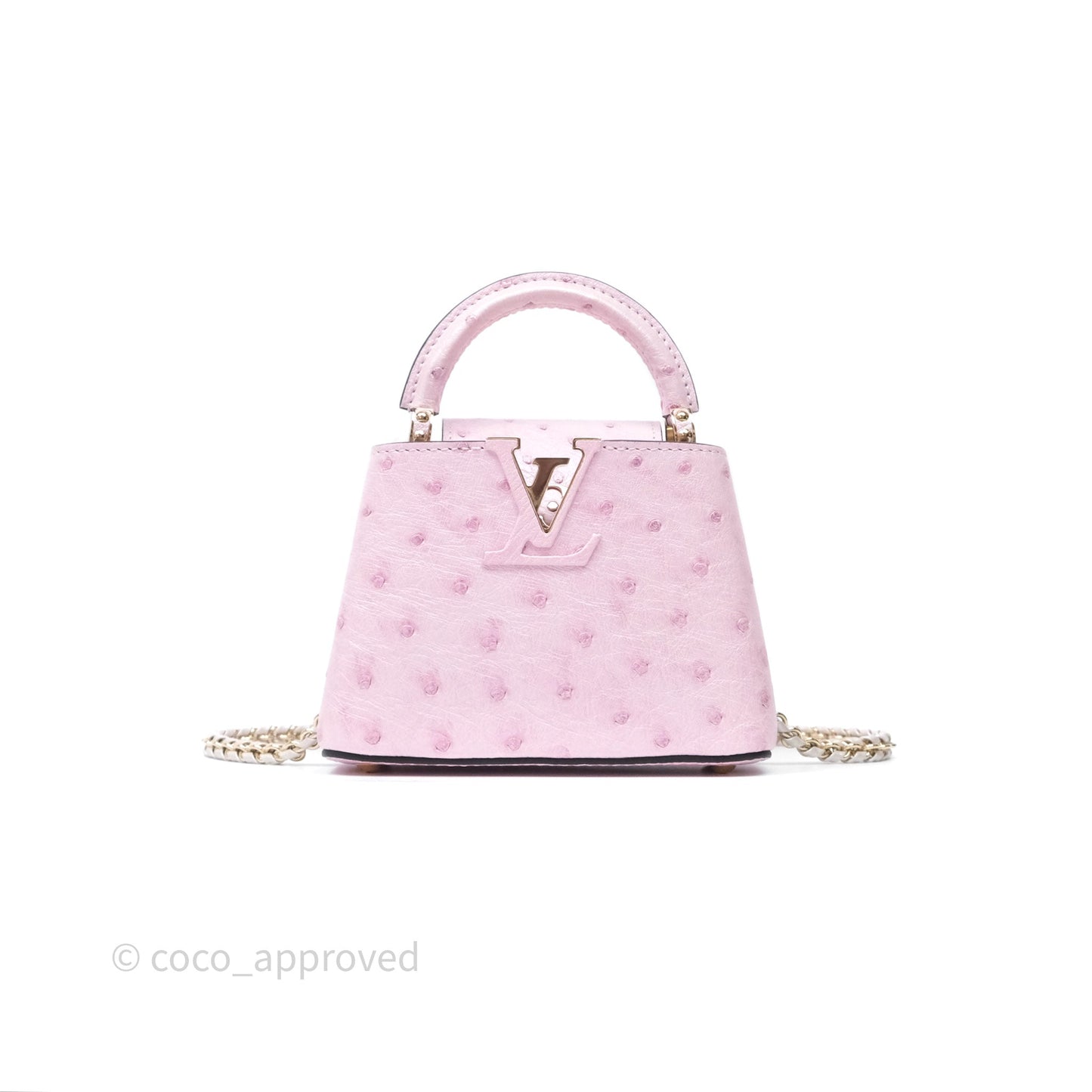 Louis Vuitton Taurillon Capucines Nano Pink in Ostrich
