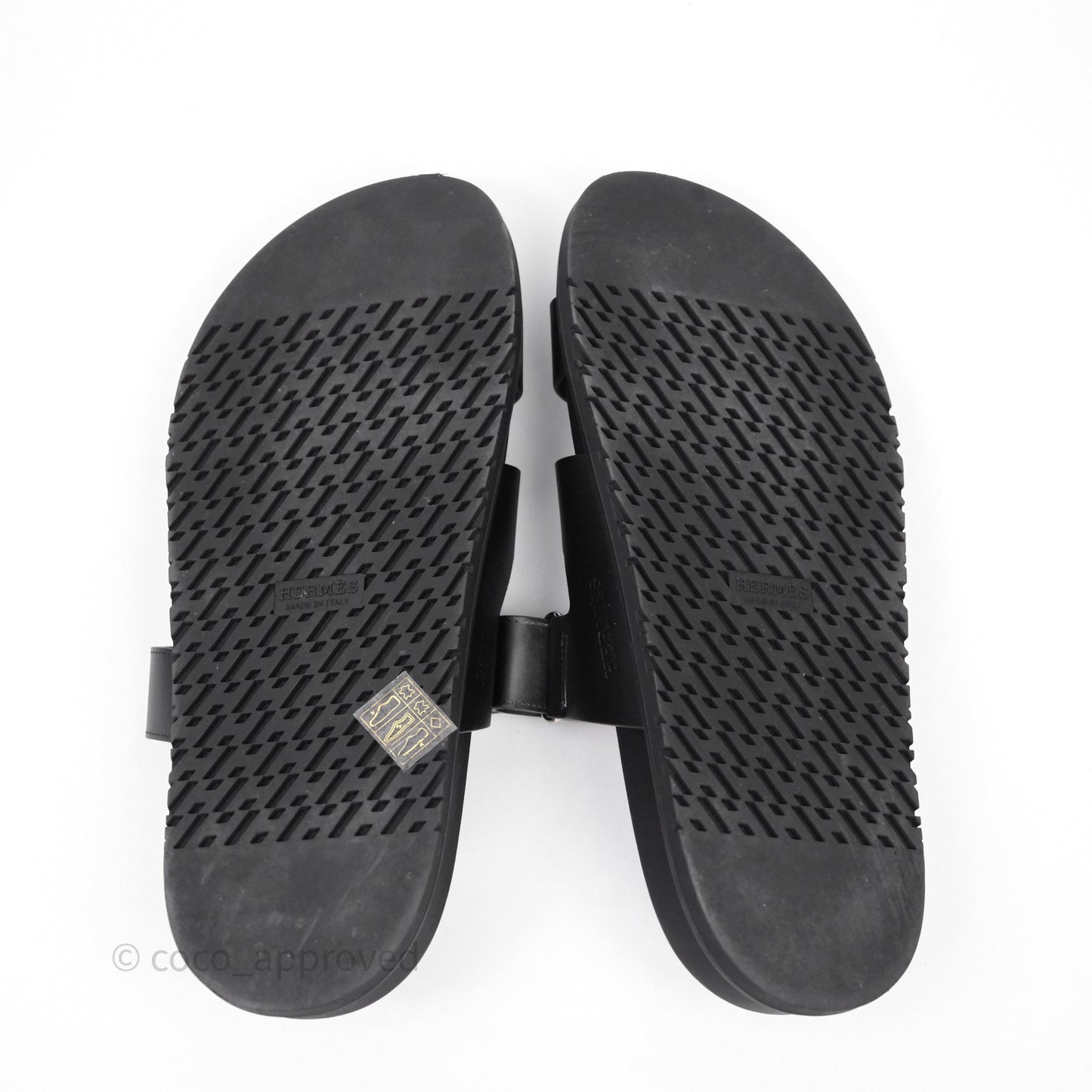 Hermès Chypre Sandal Calfskin Black Size 40