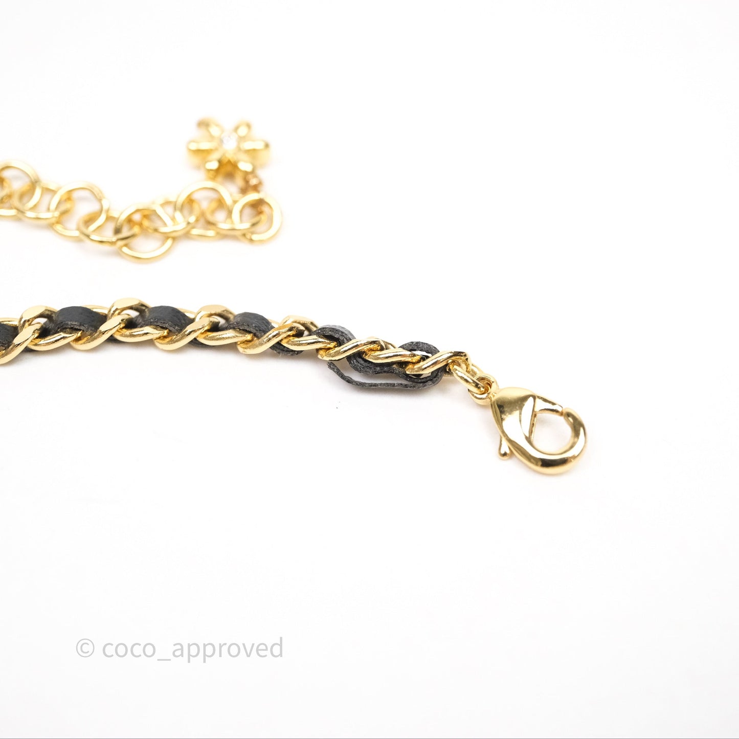 Chanel CC Crystals Woven Choker Gold Tone 23A