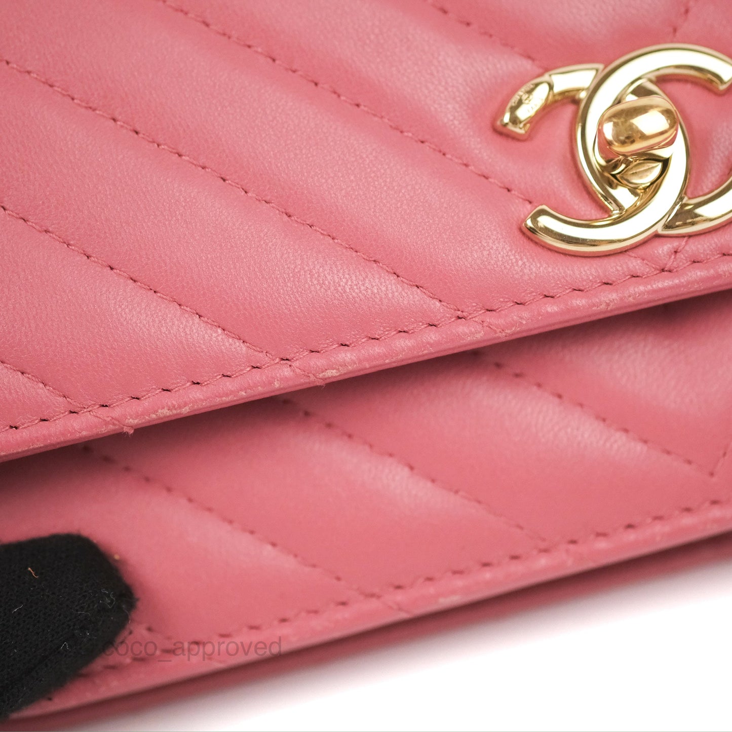 Chanel Trendy CC WOC Chevron Pink Lambskin Gold Hardware