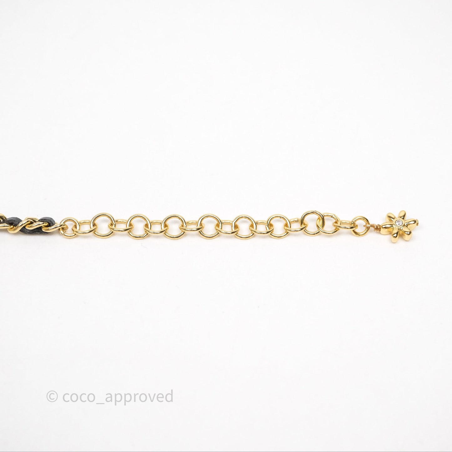 Chanel CC Crystals Woven Choker Gold Tone 23A
