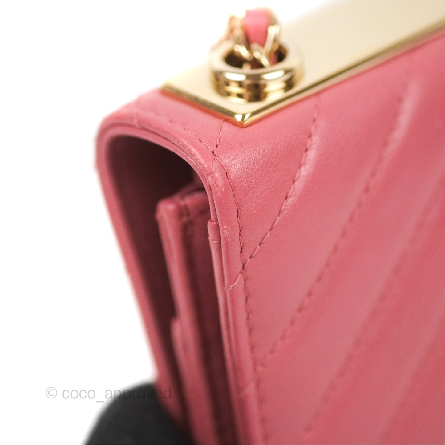 Chanel Trendy CC WOC Chevron Pink Lambskin Gold Hardware