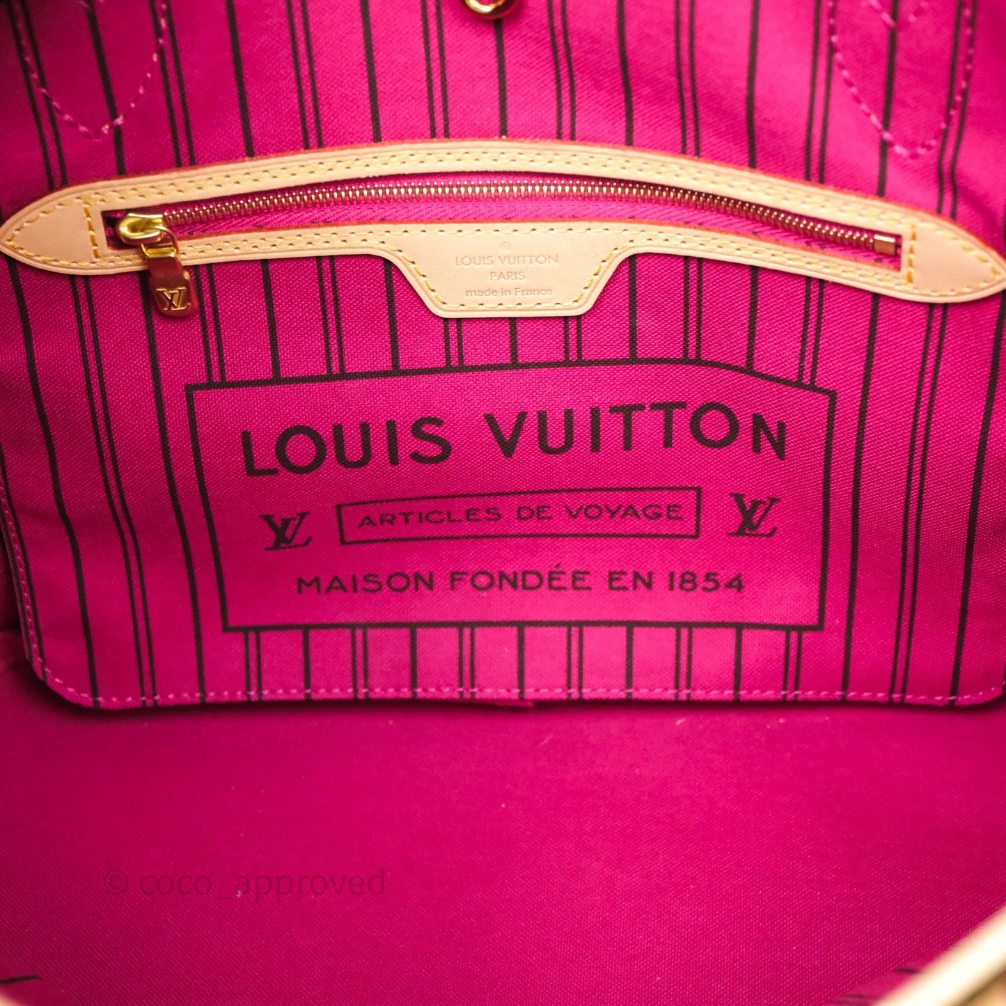 Louis Vuitton Neverfull PM Tote Bag Monogram Canvas Fuchsia