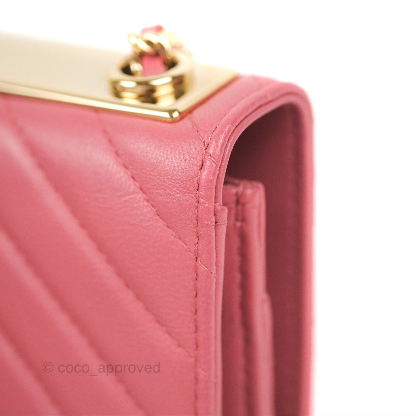 Chanel Trendy CC WOC Chevron Pink Lambskin Gold Hardware