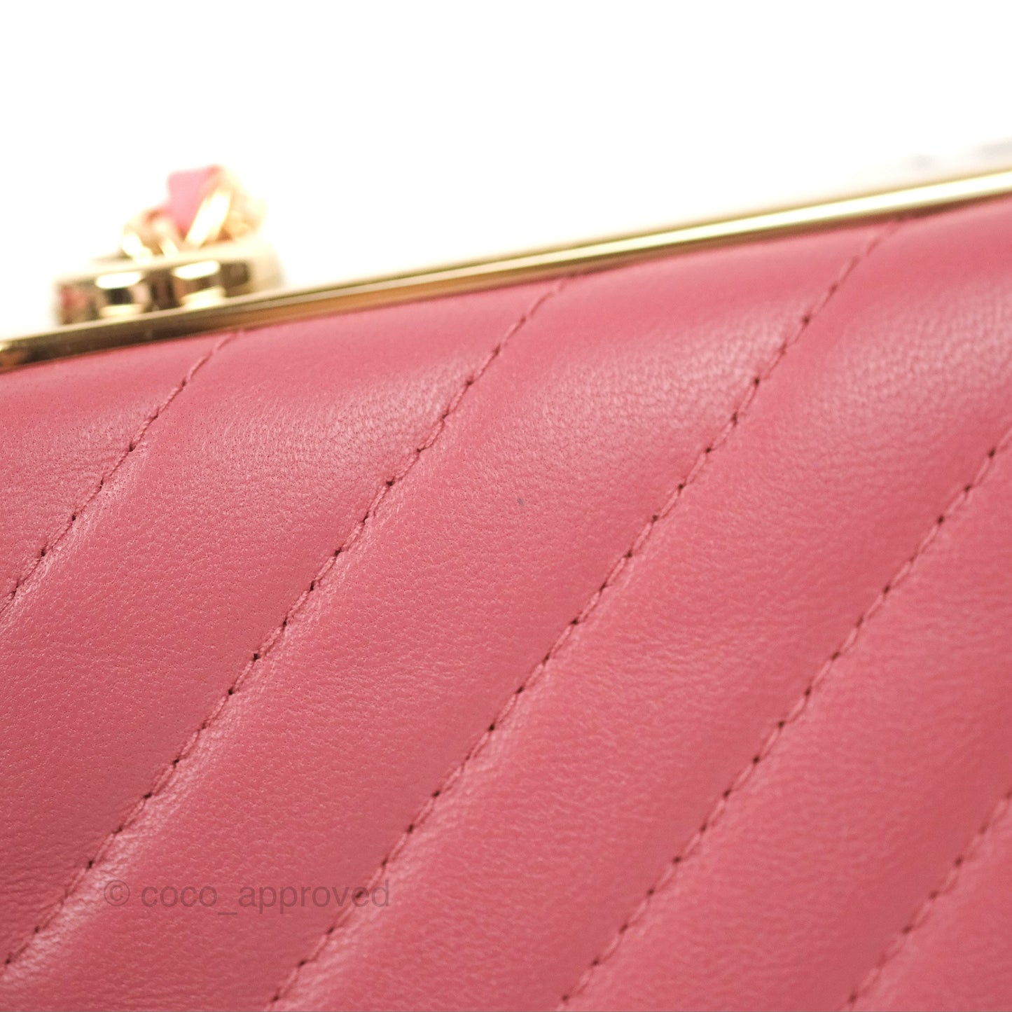 Chanel Trendy CC WOC Chevron Pink Lambskin Gold Hardware