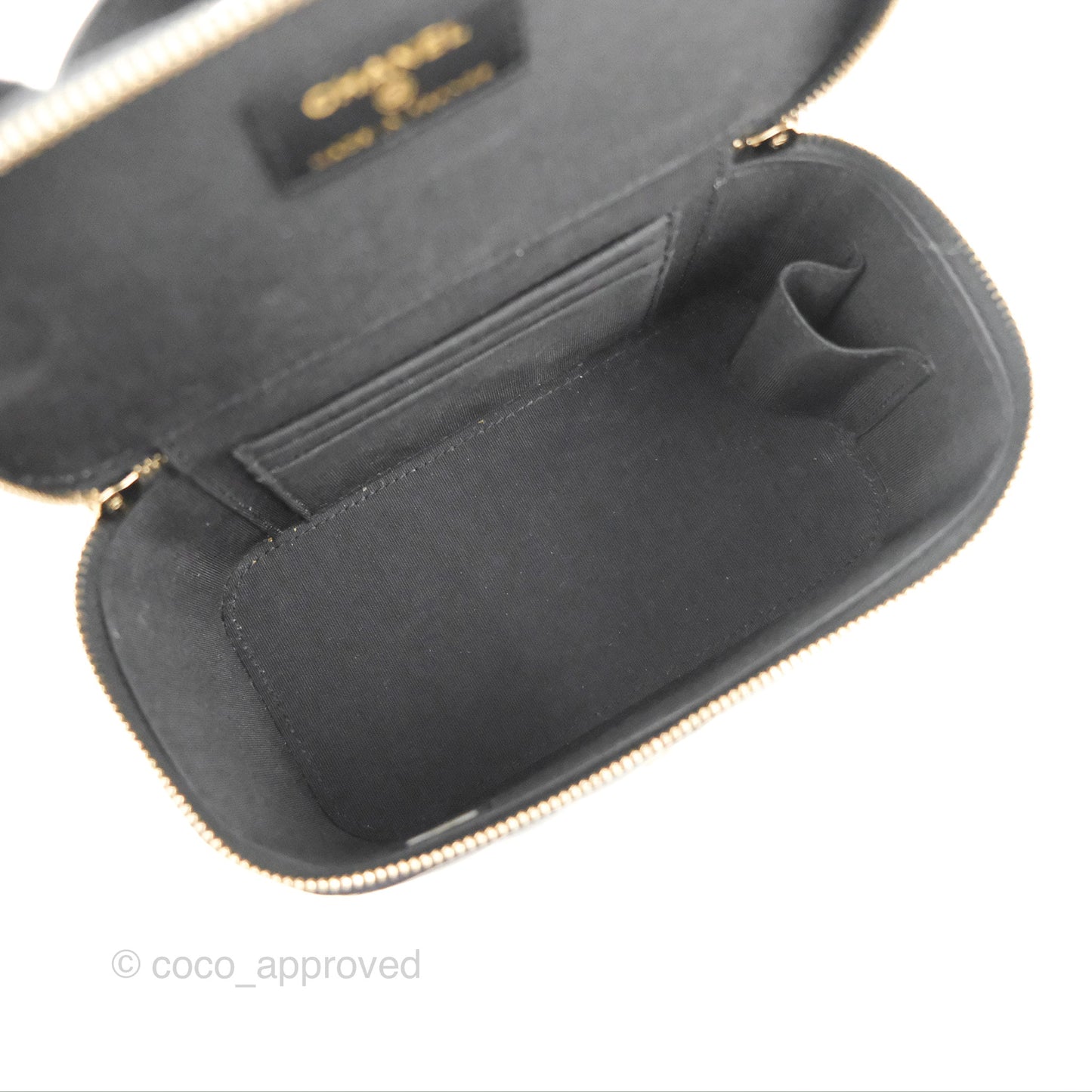 Chanel Vanity Rectangular Top Handle Black Lambskin Gold Hardware