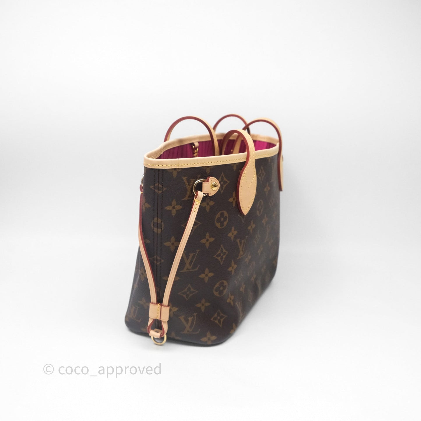 Louis Vuitton Neverfull PM Tote Bag Monogram Canvas Fuchsia
