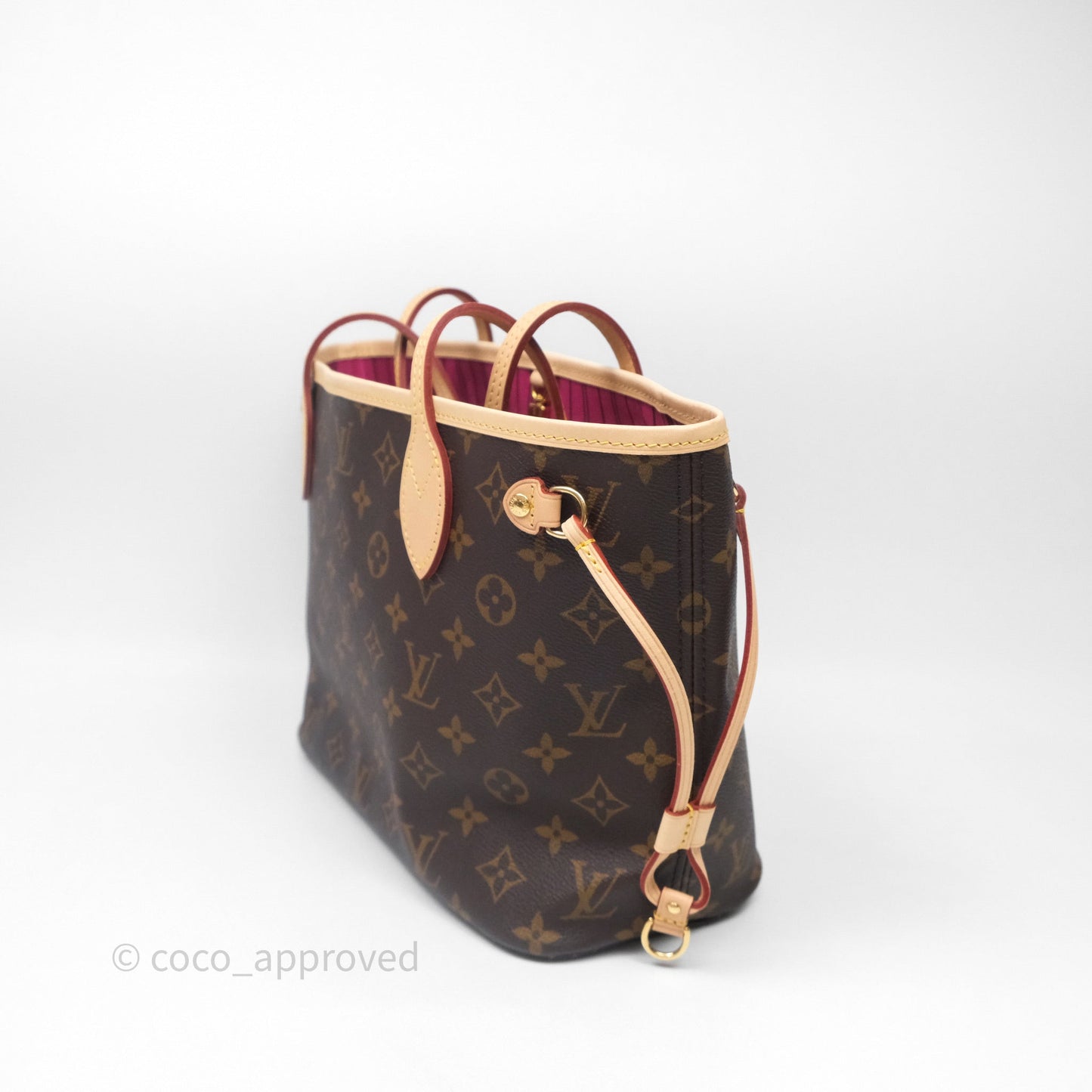 Louis Vuitton Neverfull PM Tote Bag Monogram Canvas Fuchsia
