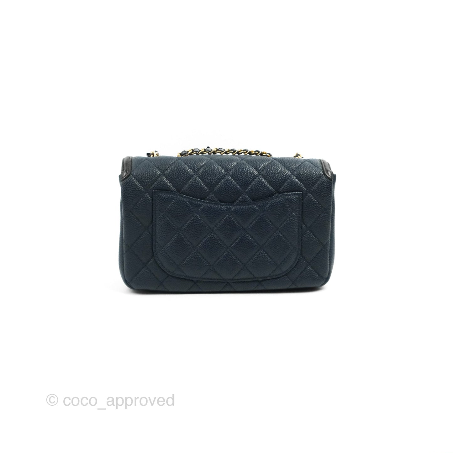 Chanel Quilted Small CC Filigree Flap Navy Black Caviar