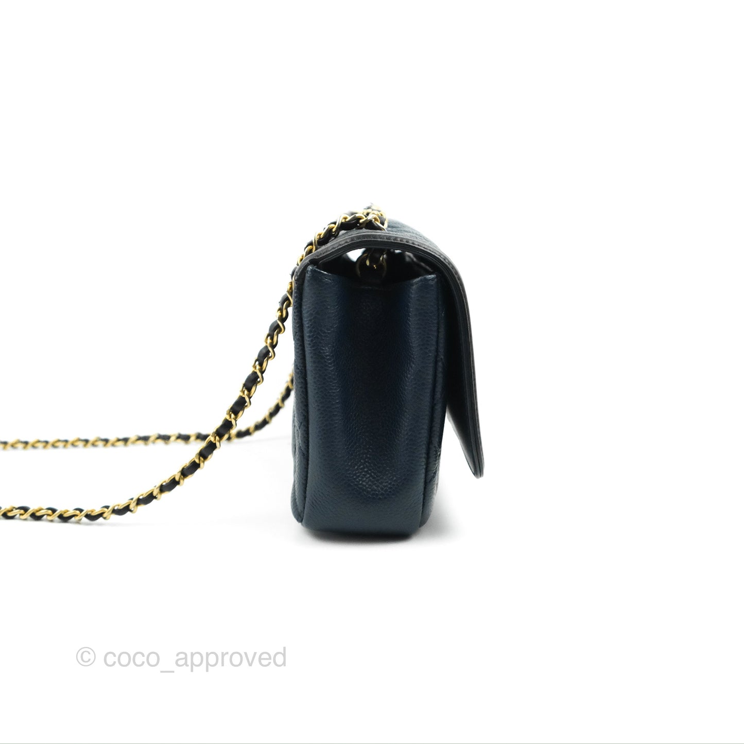 Chanel Quilted Small CC Filigree Flap Navy Black Caviar