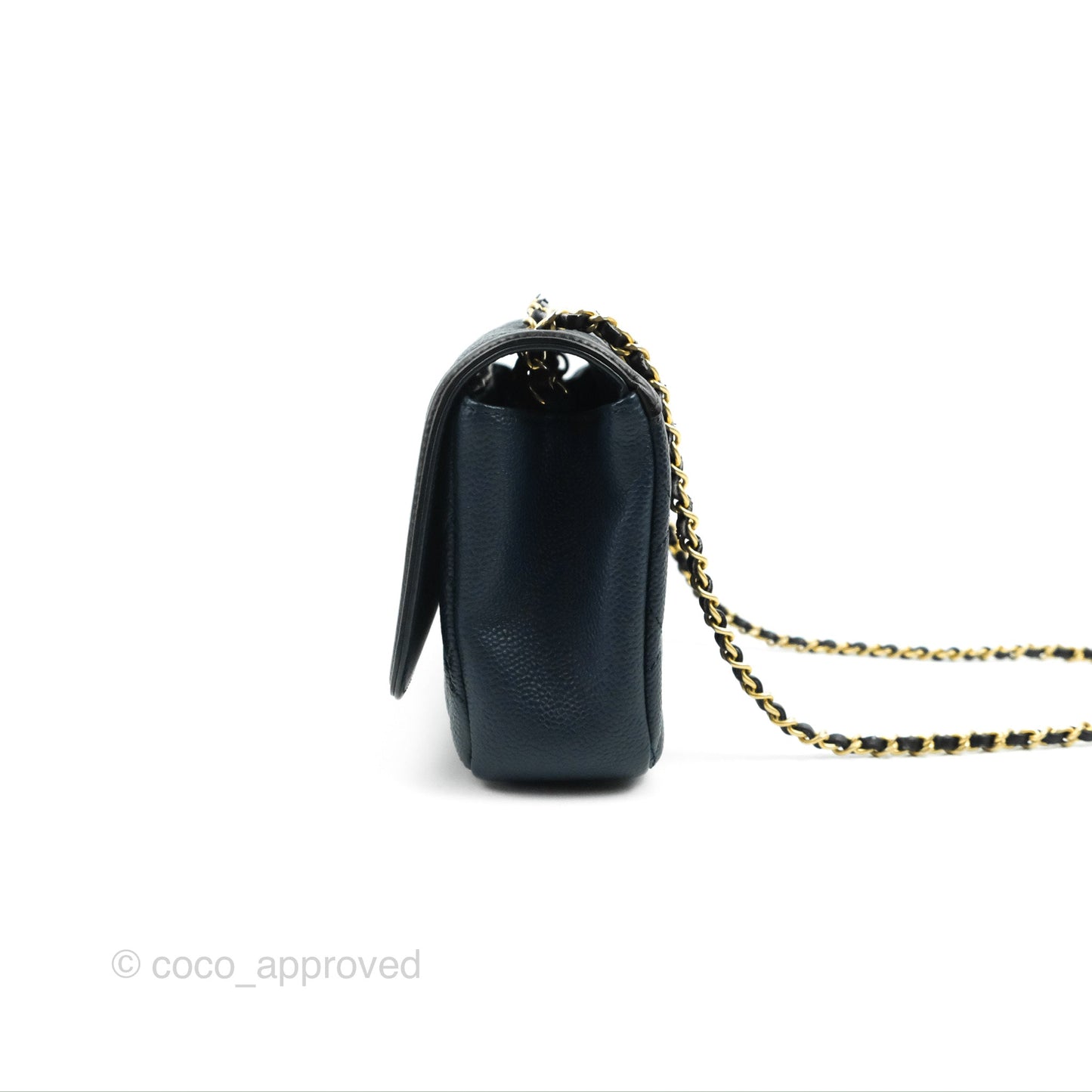 Chanel Quilted Small CC Filigree Flap Navy Black Caviar