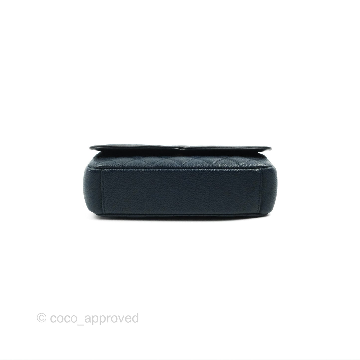 Chanel Quilted Small CC Filigree Flap Navy Black Caviar