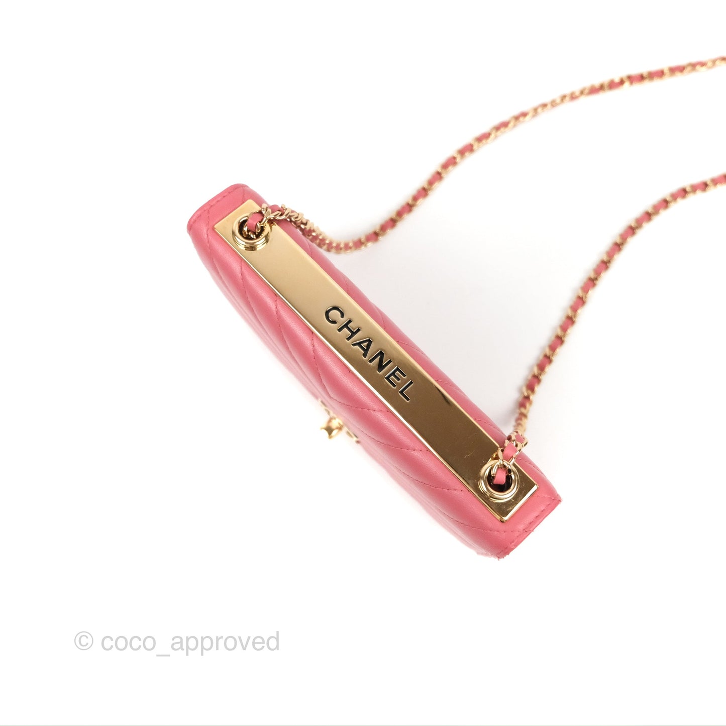 Chanel Trendy CC WOC Chevron Pink Lambskin Gold Hardware