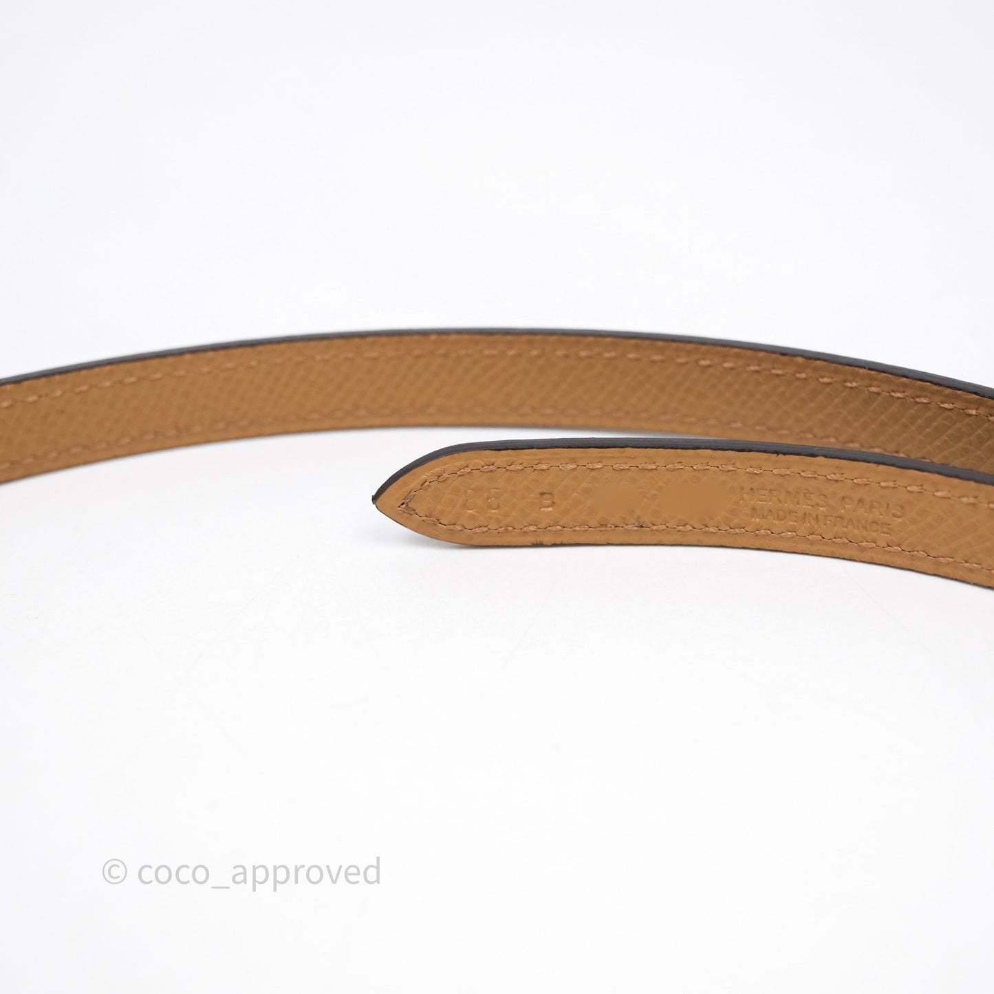 Hermès H Constance Mini Belt Buckle & Reversible Blue Jean Swift / Biscuit Epsom Rose Gold Hardware