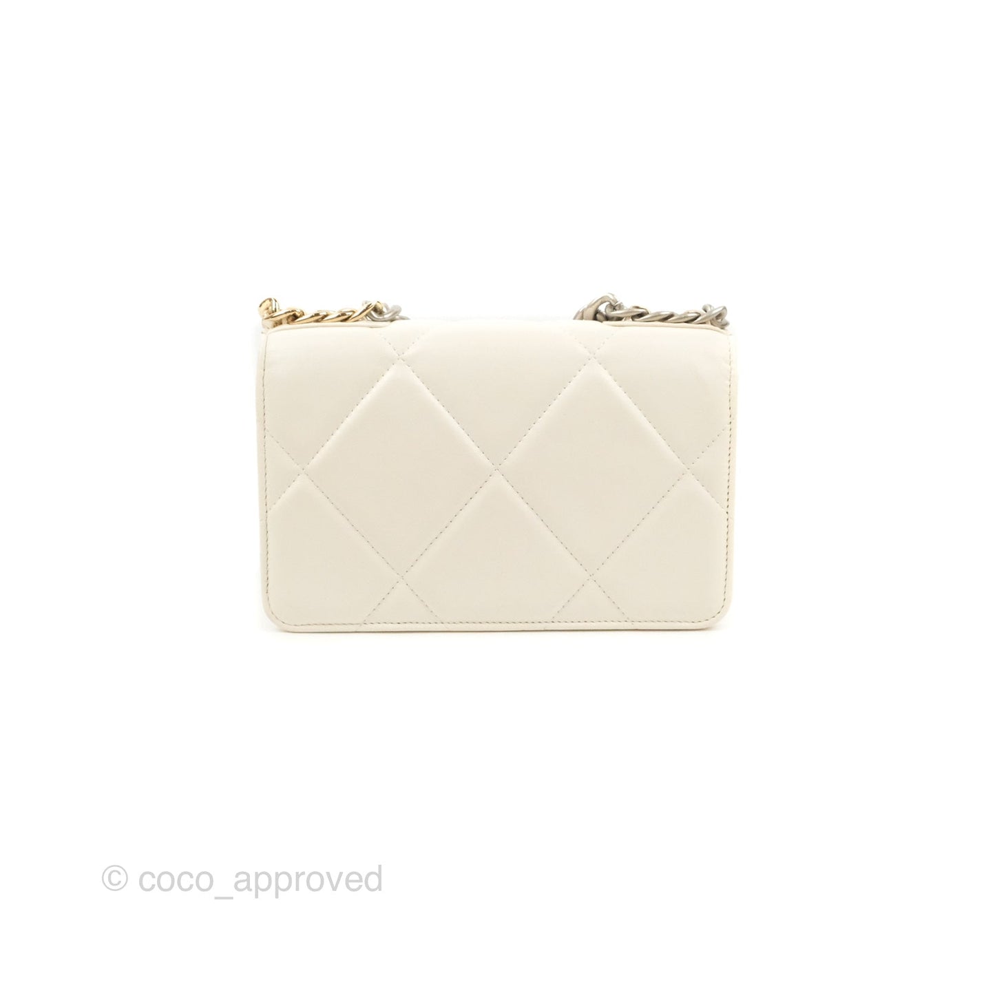 Chanel 19 Wallet on Chain WOC White Mixed Hardware